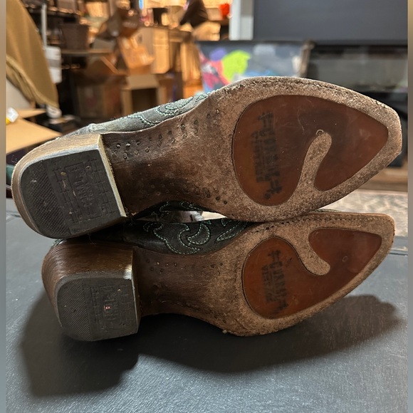 Corral Grey and Turquoise Western Cowboy Boots - Picture 5 of 7